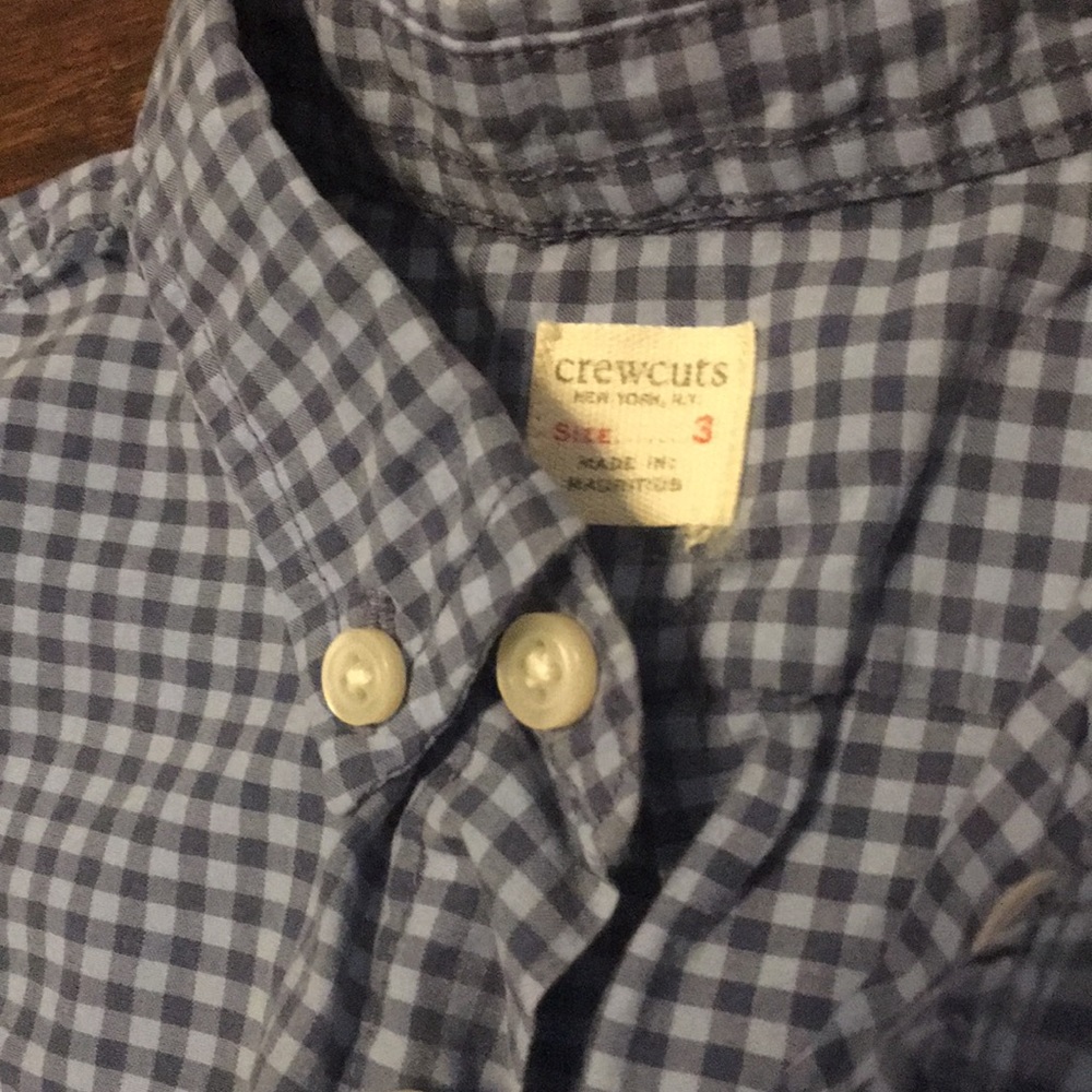 Crew cuts short sleeve shirt and gap denim shorts